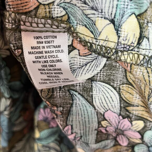 Ana Floral Print Puff Sleeve Top Womens 3X Colorful Spring Summer Boho Cotton - Picture 6 of 7